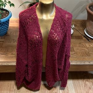 Pink crotchet sweater. Mid length